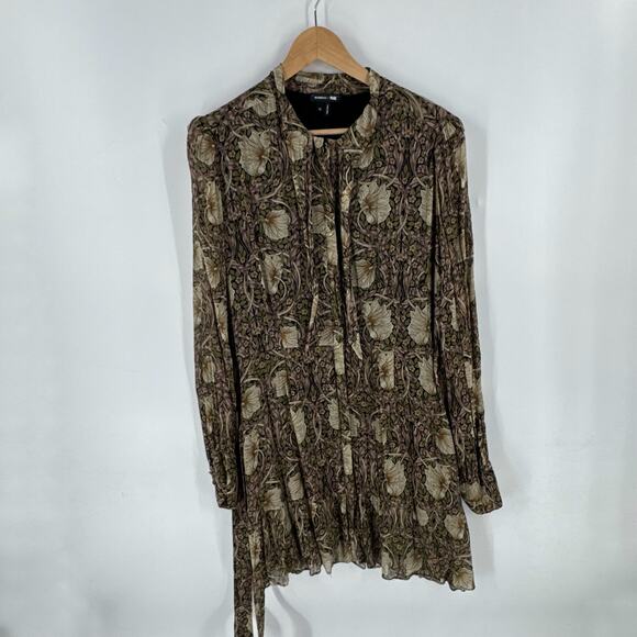 Morris & Co x PAIGE Victoria Dress Arts & Crafts Floral Print Boho Midi Size XL - Picture 7 of 7